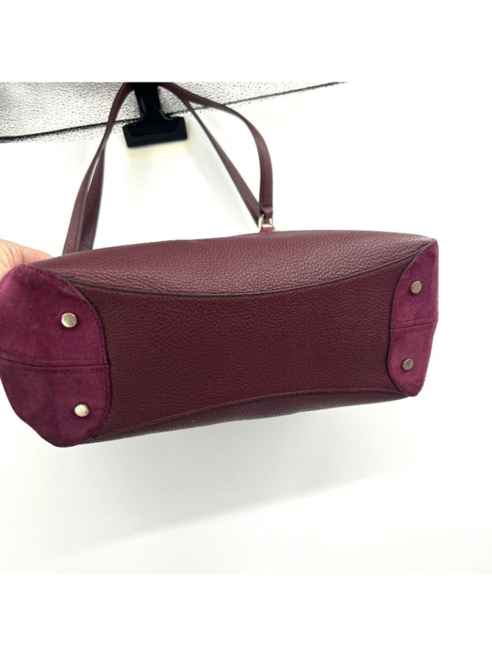 Kate Spade New York Leila Medium Pebbled Leather Burgundy Shoulder Bag - Picture 7 of 10